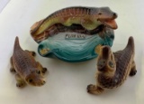 3 Ceramic Alligator Collectibles