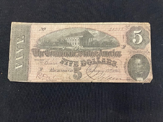 Confederate $5 Note