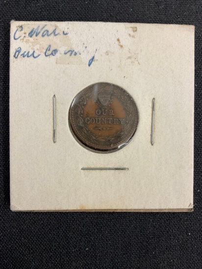 Civil War Token with Crossed Cannons