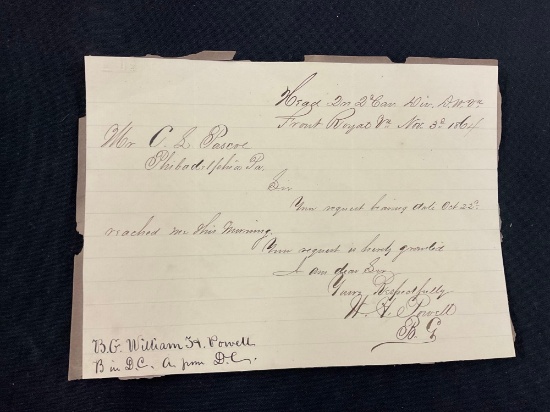 Original Letter from MG Powell