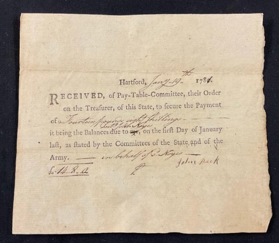Revolutionary War Document