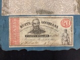 1863 Louisiana Issue Twenty Dollar