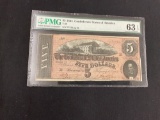 Certified Confederate $5 Note