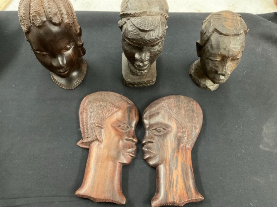 Wooden Busts and Wall Plaques