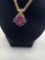 14k Yellow Gold Necklace with Ruby Slide Pendant