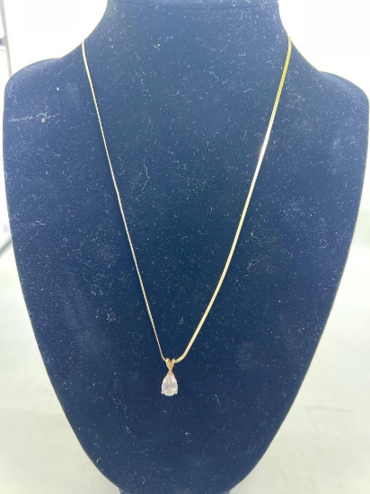 9 inch 14k Yellow Gold Diamond Necklace