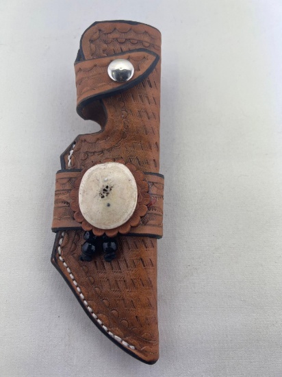 Tooled Leather Knife Holster
