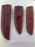 3 Handmade Leather Knife Sheaths