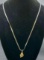 14K Yellow Gold Serpentine Necklace with Gold Nugget Pendant