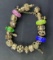 Pandora Charm Bracelet 70.49 grams total weight including glass charms