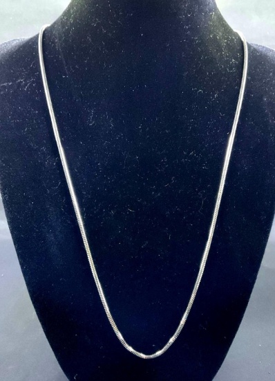 14K White Gold Box Chain