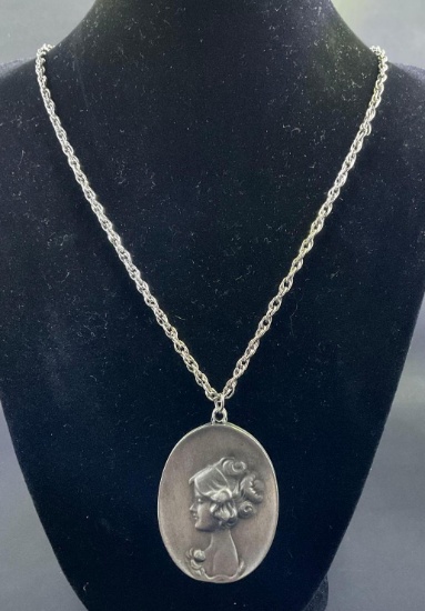 Pewter Cameo Pendant