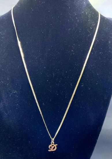 14K Yellow Gold Chain Necklace with Pendant