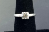 14K White Gold and Diamond Engagement Ring
