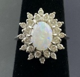 Diamond and Opal Ring