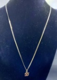 14K Yellow Gold Chain Necklace with Pendant