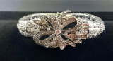18K White Gold Mid Century Diamond Cocktail Bracelet