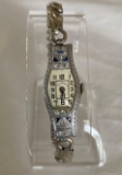 1930's Art Deco Style Olendorff Ladie's Watch with Diamond Chips