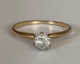 14K Yellow Gold Diamond Solitaire Ring