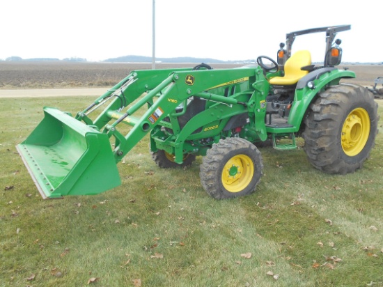 2015 John Deere 4066R, MFWD, hydro, 430 Act. one owner hrs. w/JD H180 Hyd loader, 3pt. Hyd, PTO,
