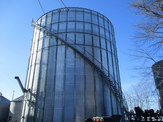 2012 Brock 150,000 bushel grain bin, 60' wide by 59' high, 2 Brock fans, CAN NOT BE REMOVED UNTIL