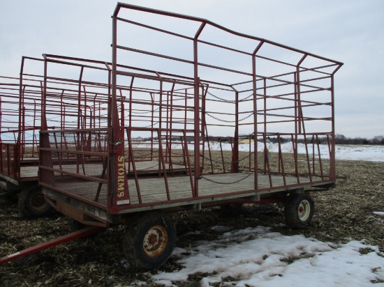 9' x 16' Storms welding metal thrower wagon, MN 8 ton gear