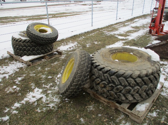 Two Firestone 9.5-16 & two Firestone 21.5-16.1 tires & rims