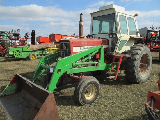 Int 756 gas, cab, 3pt. dual hyd, dual PTO, W/ Hyd loader, 18.4x34, sn#2510141U018229