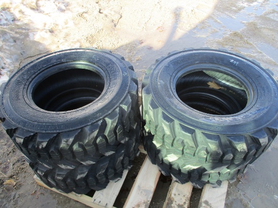 4 New unused Maxam 12-16.5, 12 ply skid loader tires, SELLS 4 X $