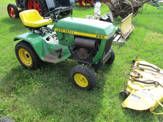John Deere 208 garden tractor w/38" deck, runs
