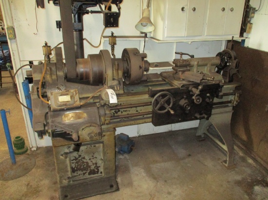 Progress Machines Works Lathe, 3 & 4 jaw chucks & tooling