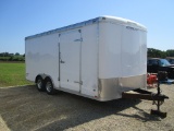 2013 Stelth 81/2' x 18' enclosed trailer, rear ramp door, side door, tandem axle, alum. rims