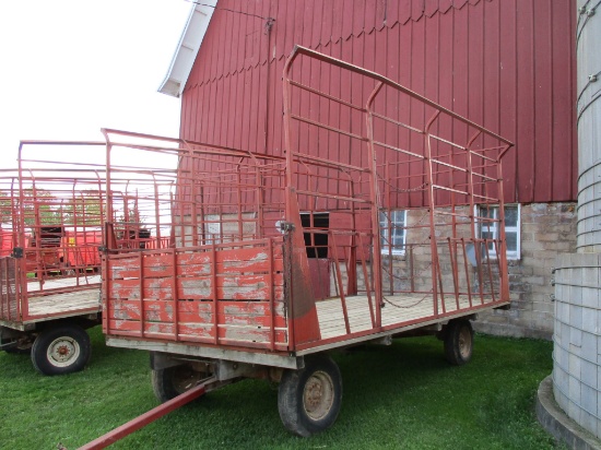 H&S 9' x 16' metal bale wagon & gear