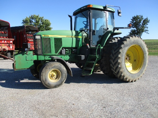 2000 7710 cab, AC, heat, radio, 10,990 hrs. 3pt. 3 hyd, pto, rock box, 18.4Rx42 duals, Second Owner