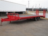 Mid 1990's 8' x 24' tandem trailer, dove tail, ramps, pintle hitch, SELLS NO TITLE