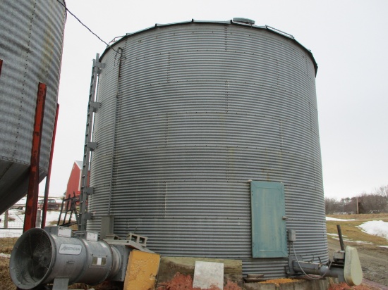 6,000 Bushel grain bin, dryer floor, air stream burner