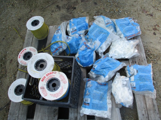 7 Rolls of elect fencing & 12 bags of red snapper insulators