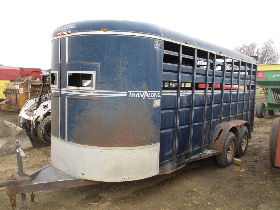 1990 Travalong 16 ft. livestock trailer, tandem ax