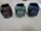 SET OF (3) RWCS SPECIAL COMMEMORATIVES A, B, C - BROWN, BLUE, GREEN MONK HEAD