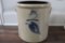 5 GALLON  RED WING SALT GLAZE LEAF CROCK - SMALL CHIP EACH HANDLE