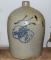 4 GALLON SALT GLAZE BEEHIVE JUG W/COBALT GRAPE LEAF - EXCELLENT