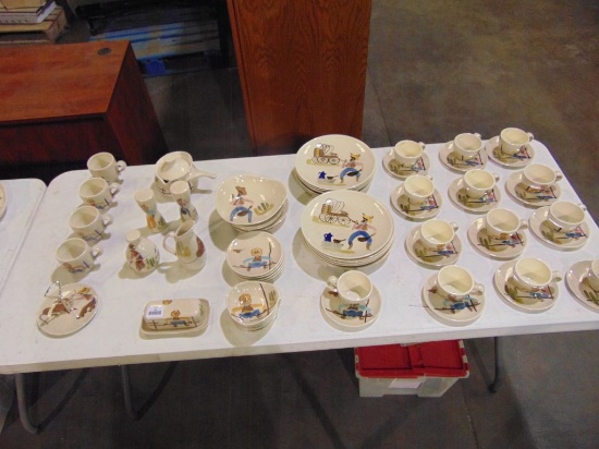 (59) PC SET OF ROUNDUP / CHUCK WAGON DINNERWARE