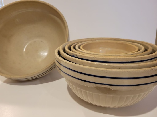 RED WING REED DOUBLE BLUE BAND SHOULDER BOWL SET, 5, 6, 7, 8, 9, 10, 12