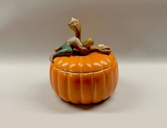 RED WING SHORT PUMPKIN COOKIE JAR - EXCELLENT