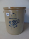 RED WING 10 GALLON SALT GLAZE CROCK, COBALT BUTTERFLY, BACK STAMP RED WING STONEWARE CO. -  HANDLE C