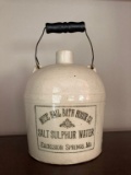RED WING EXCELSIOR SPRINGS MUSIC HALL BATH HOUSE SALT SULPHUR WATER 1/2 GALLON BAIL HANDLE JUG,