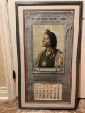 1916 CHEF RED WING CALENDAR, EXTREMELY RARE, MATTED AND FRAMED [38