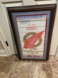 NICELY FRAMED AND MATTED 1930'S - 40'S CLOTH FLOUR SACK, RED WING MILLING CO. RED WING SPECIAL PATEN