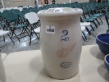 RED WING 2 GALLON CHURN, WING, CORRECT LID - LID HAS HL