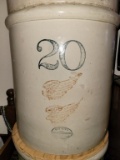 RED WING 20 GALLON CROCK, (2) 6